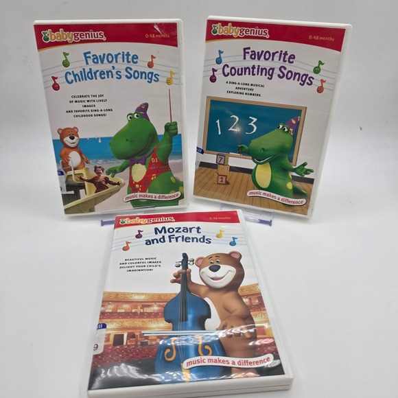 Baby Genius Other - Baby Genius DVD Lot Favorite Childrens Songs Counting Mozart and Friends 2006